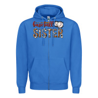 True Royal baseball sister with leopard Zipper Hoodie - texasbilliewilder