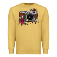 Antique Gold floral feather vintage camera Premium Sweatshirt - FaDigitalArtStudio