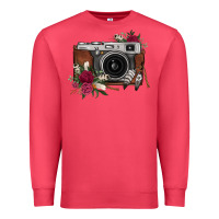 Cardinal floral feather vintage camera Premium Sweatshirt - FaDigitalArtStudio
