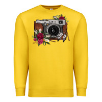 Lemon floral feather vintage camera Premium Sweatshirt - FaDigitalArtStudio