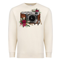 Sandshell floral feather vintage camera Premium Sweatshirt - FaDigitalArtStudio