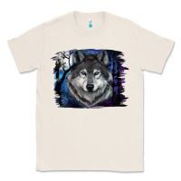 Natural Wolf And Full Moon Classic Tee - RanaPortraitStore