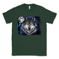 Sports Green Wolf And Full Moon Classic Tee - RanaPortraitStore