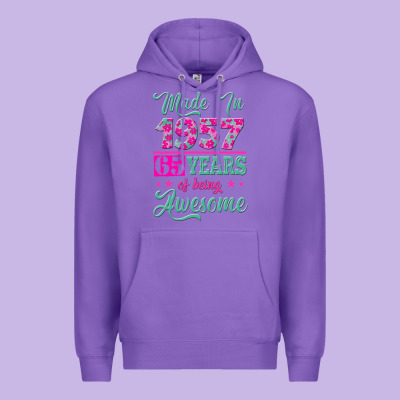 Made In 1957, 65 Years Of Being Awesome Kopya Premium Hoodie Designed By Jasminsmagicworld