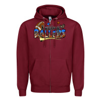 Burgundy raising ballers football Zipper Hoodie - Zillion Design Studio