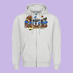 Raising Ballers Football Zipper Hoodie Designed By Zillion Design Studio