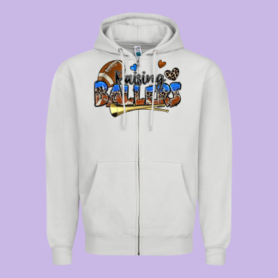 Raising Ballers Football Zipper Hoodie Designed By Zillion Design Studio
