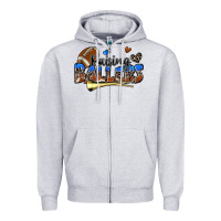 Heather Grey raising ballers football Zipper Hoodie - Zillion Design Studio