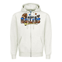 Oatmeal Heather raising ballers football Zipper Hoodie - Zillion Design Studio