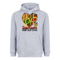 Heather Grey juneteenth 1865 graffiti Heavyweight Hoodie - HRA Design Shop