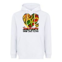 White juneteenth 1865 graffiti Heavyweight Hoodie - HRA Design Shop