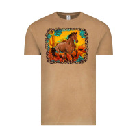 Vintage Camel horse with sunflowers turquoise gemstone western sunset leopard backgr Vintage Tee - Artiststas