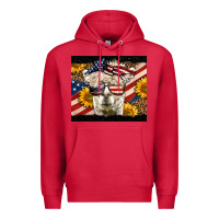 Cardinal Western 4th Of July Llama Background Premium Hoodie - LillyAllenDesigns