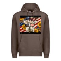 Coffee Western 4th Of July Llama Background Premium Hoodie - LillyAllenDesigns