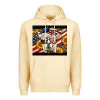 Pina Colada Western 4th Of July Llama Background Premium Hoodie - LillyAllenDesigns