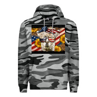 Slate Camo Western 4th Of July Llama Background Premium Hoodie - LillyAllenDesigns