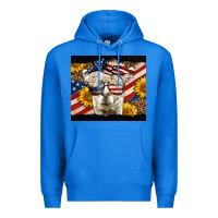 True Royal Western 4th Of July Llama Background Premium Hoodie - LillyAllenDesigns