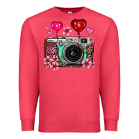 Cardinal floral heart pink leopard vintage camera Premium Sweatshirt - FaDigitalArtStudio