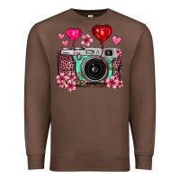 Chestnut floral heart pink leopard vintage camera Premium Sweatshirt - FaDigitalArtStudio