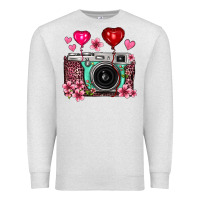 Oatmeal Heather floral heart pink leopard vintage camera Premium Sweatshirt - FaDigitalArtStudio