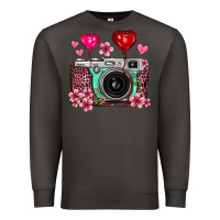 Smoke floral heart pink leopard vintage camera Premium Sweatshirt - FaDigitalArtStudio