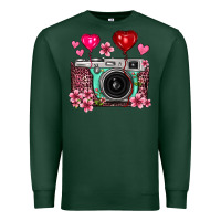 Sports Green floral heart pink leopard vintage camera Premium Sweatshirt - FaDigitalArtStudio