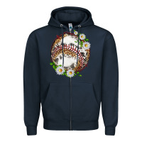 Navy baseball with patterns Zipper Hoodie - texasbilliewilder