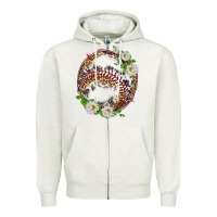 Oatmeal Heather baseball with patterns Zipper Hoodie - texasbilliewilder