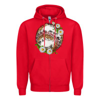 Red baseball with patterns Zipper Hoodie - texasbilliewilder