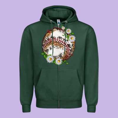 Baseball With Patterns Zipper Hoodie Designed By Texasbilliewilder