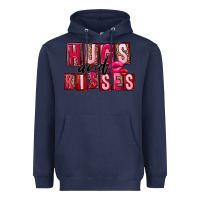 Navy hugs and kisses Heavyweight Hoodie - FaDigitalArtStudio