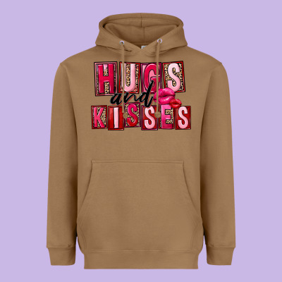 Hugs And Kisses Heavyweight Hoodie Designed By Fadigitalartstudio