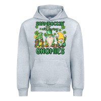Heather Grey shamrock with my gnomies Urban Hoodie - MaliasSmallBusiness