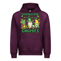 Mauve Wine shamrock with my gnomies Urban Hoodie - MaliasSmallBusiness