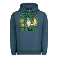 Pigment Midnight Navy shamrock with my gnomies Urban Hoodie - MaliasSmallBusiness