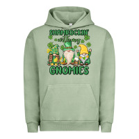 Pigment Oil Green shamrock with my gnomies Urban Hoodie - MaliasSmallBusiness