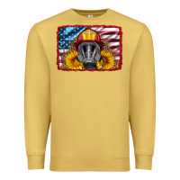 Antique Gold firefighter air mask and sunflower Premium Sweatshirt - HRA Design Shop