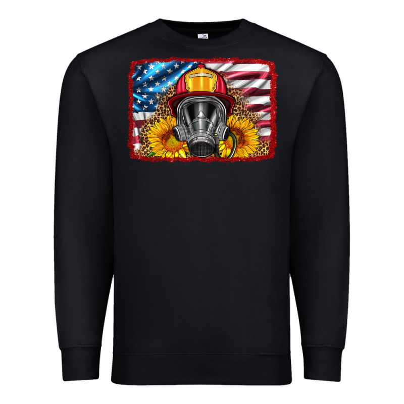 Firefighter Air Mask And Sunflower Premium Sweatshirt by HRA Design Shop | Teevron