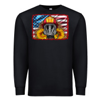 Black firefighter air mask and sunflower Premium Sweatshirt - HRA Design Shop