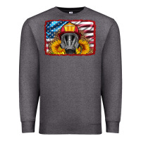 Charcoal Heather firefighter air mask and sunflower Premium Sweatshirt - HRA Design Shop