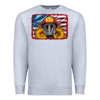 Heather Grey firefighter air mask and sunflower Premium Sweatshirt - HRA Design Shop