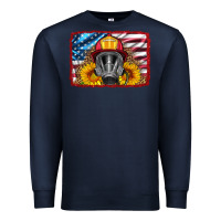 Navy firefighter air mask and sunflower Premium Sweatshirt - HRA Design Shop