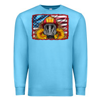 Ocean Blue firefighter air mask and sunflower Premium Sweatshirt - HRA Design Shop