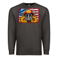 Smoke firefighter air mask and sunflower Premium Sweatshirt - HRA Design Shop