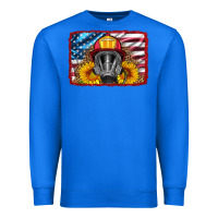 True Royal firefighter air mask and sunflower Premium Sweatshirt - HRA Design Shop
