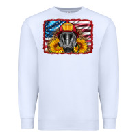 White firefighter air mask and sunflower Premium Sweatshirt - HRA Design Shop