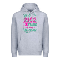 Heather Grey made in 1962, 60 years of being awesome Premium Hoodie - Jasminsmagicworld