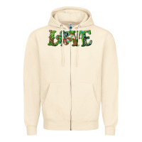 Sandshell love with shamrock Zipper Hoodie - RanaPortraitStore