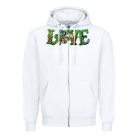 White love with shamrock Zipper Hoodie - RanaPortraitStore