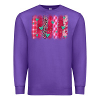 Purple valentines day brushstroke Premium Sweatshirt - OliviaCreatesArt